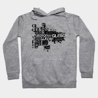 Glasgow City Map With Text Hoodie